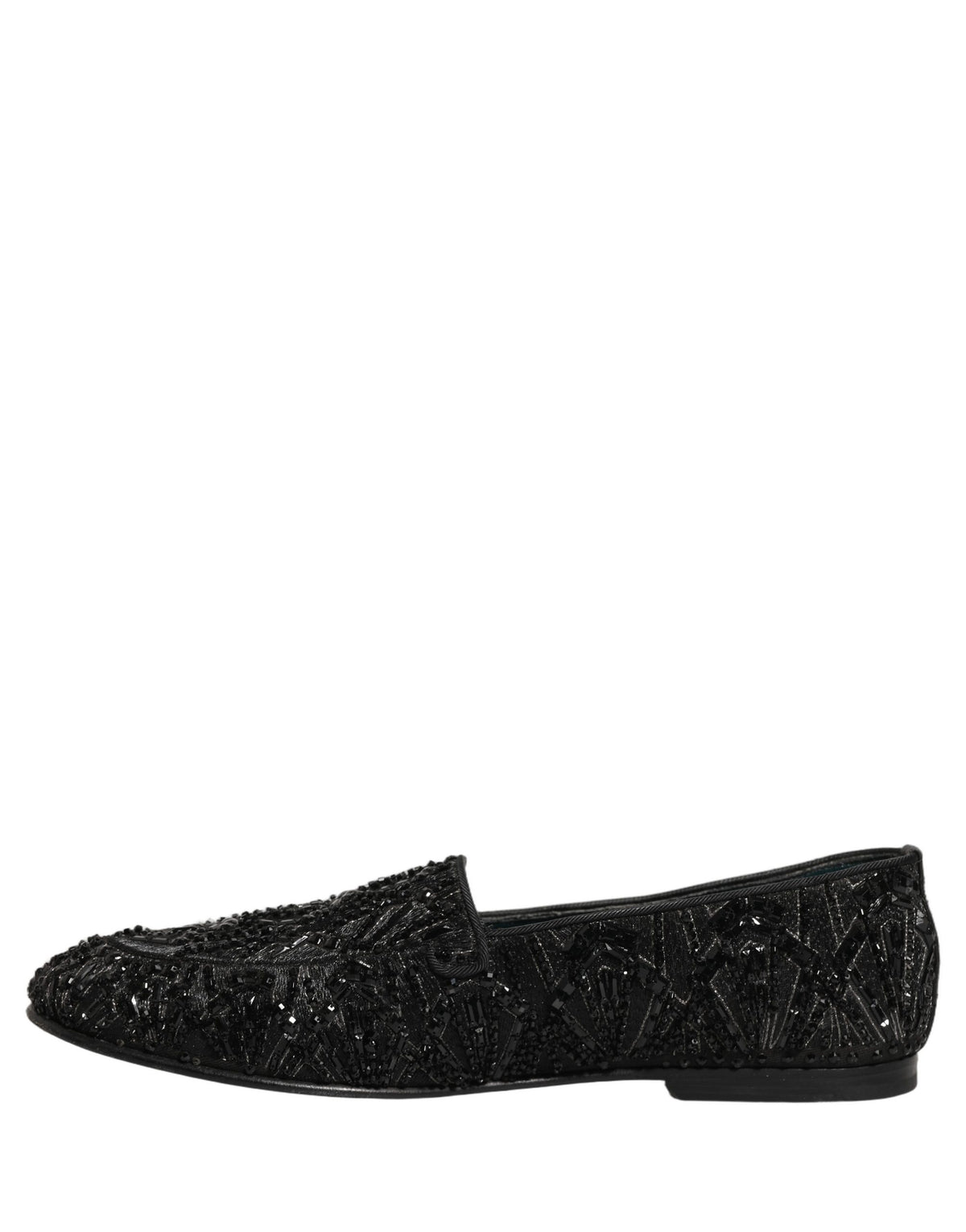 Dolce & Gabbana Black Velvet Embroidered Dress Loafers Shoes Dolce & Gabbana