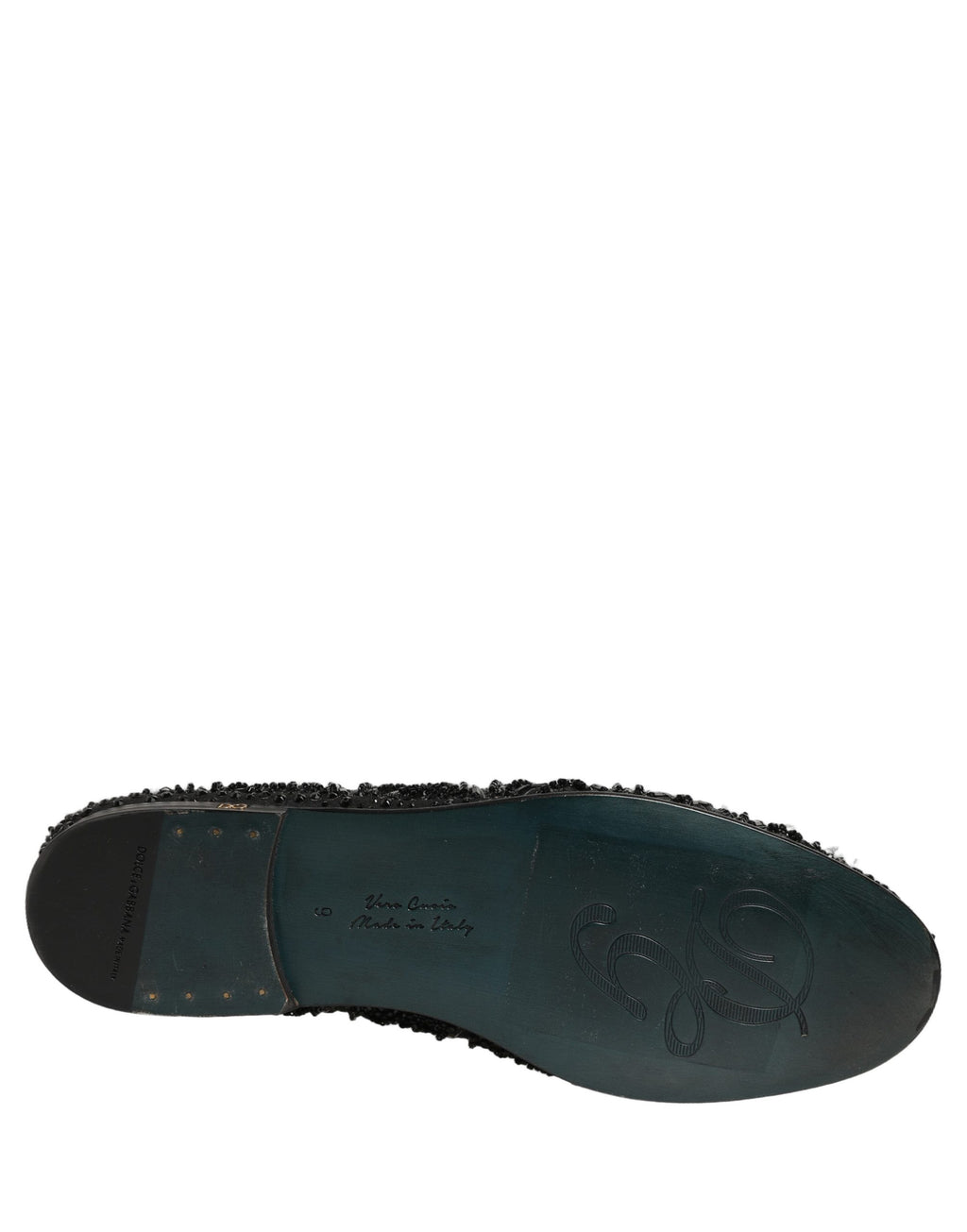 Dolce & Gabbana Black Velvet Embroidered Dress Loafers Shoes - Eljoys Fashion 