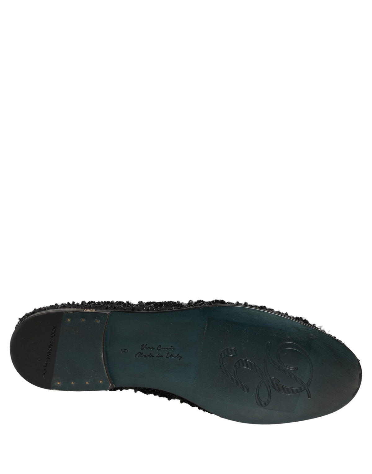 Dolce & Gabbana Black Velvet Embroidered Dress Loafers Shoes - Eljoys Fashion 
