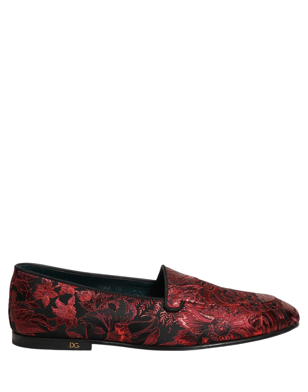 Dolce & Gabbana Red Floral Jacquard Slip On Loafers Shoes Dolce & Gabbana