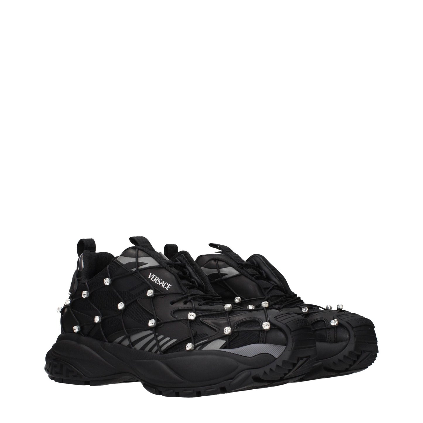 Versace Black Fabric Sneakers