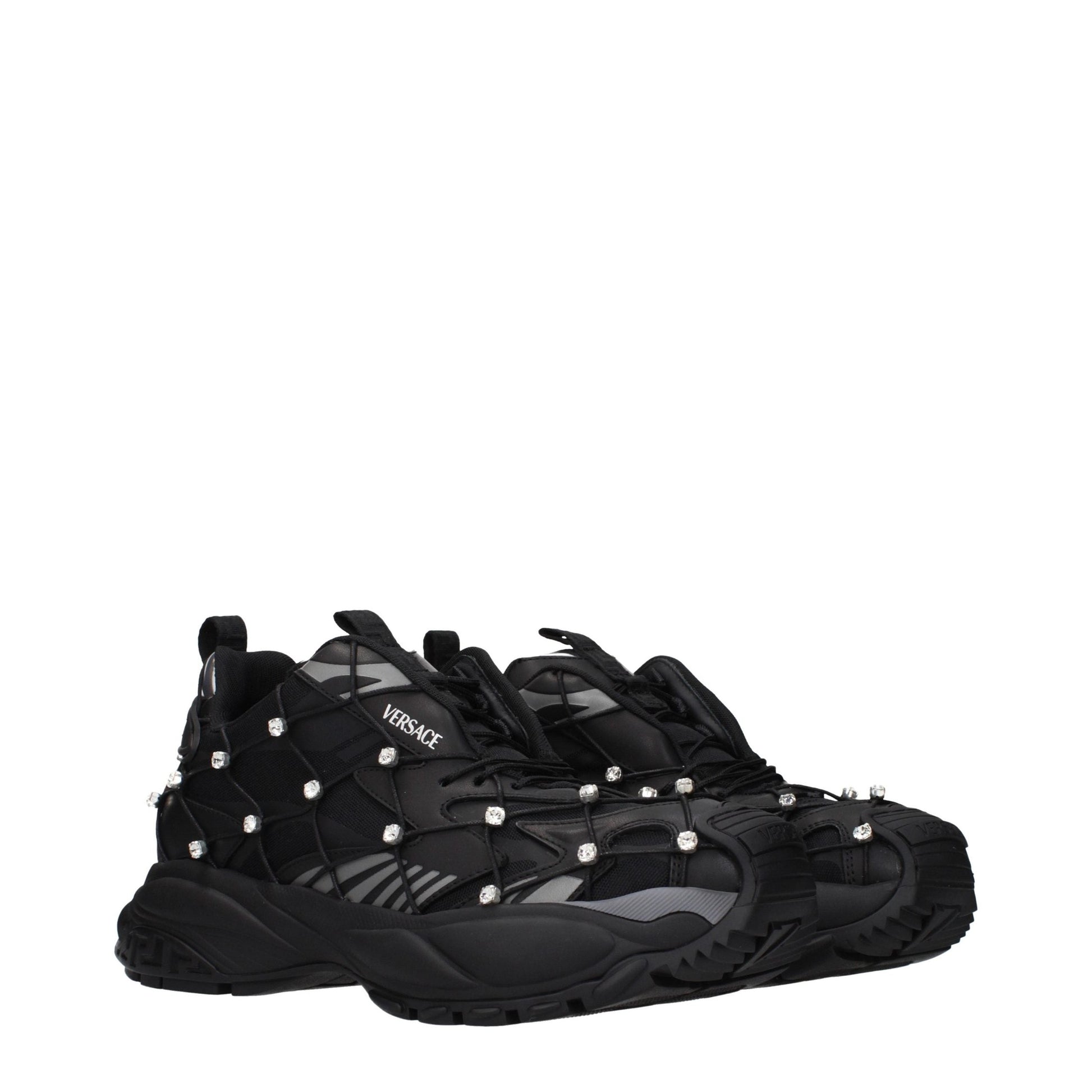 Versace Black Fabric Sneakers