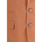 Brunello Cucinelli Orange Wool Oves Aries Blazer