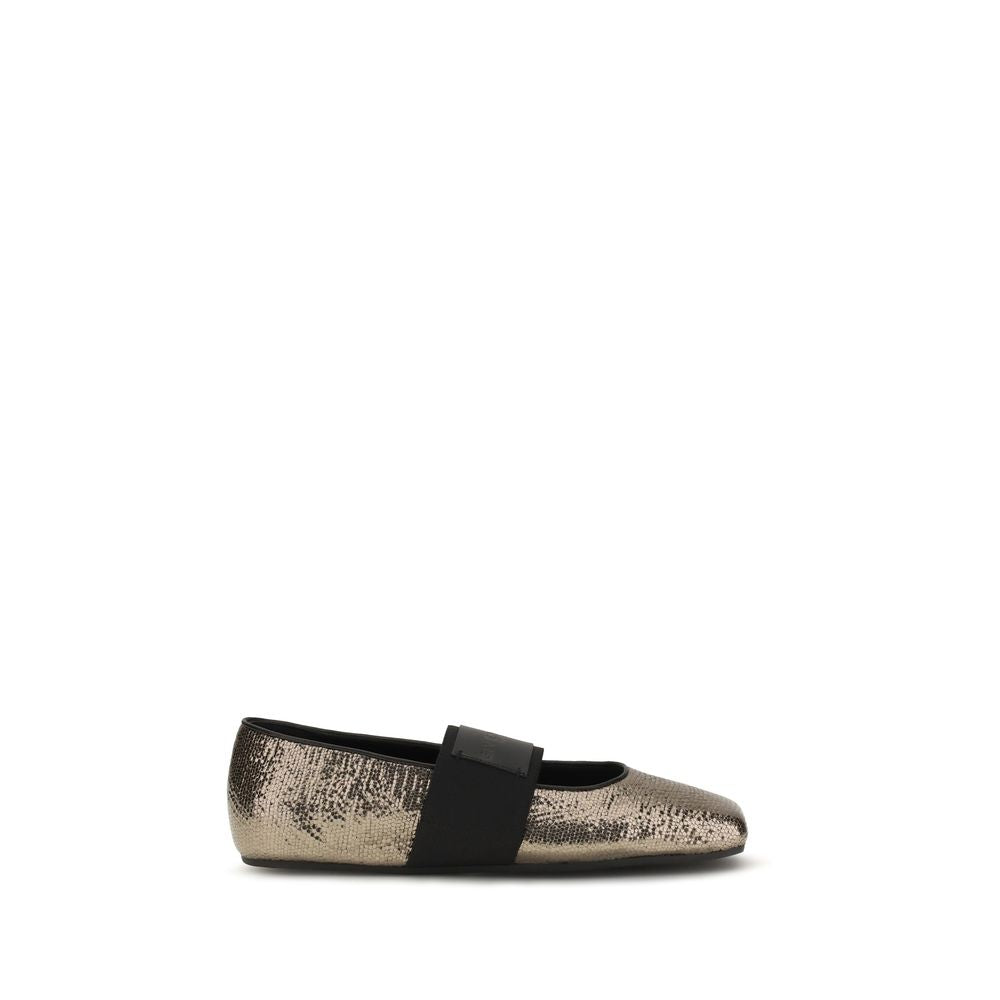 Givenchy Gold Calf Leather Bos Taurus Ballet Flats Givenchy