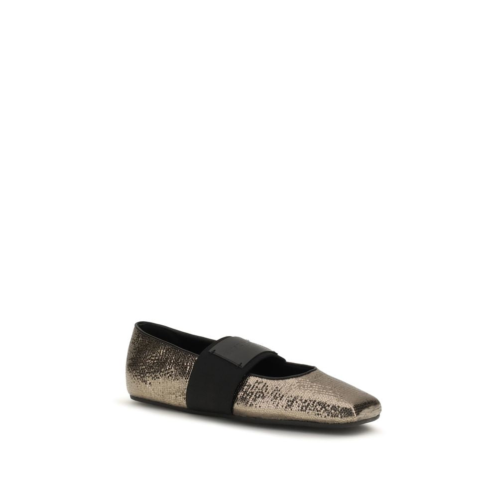 Givenchy Gold Calf Leather Bos Taurus Ballet Flats Givenchy