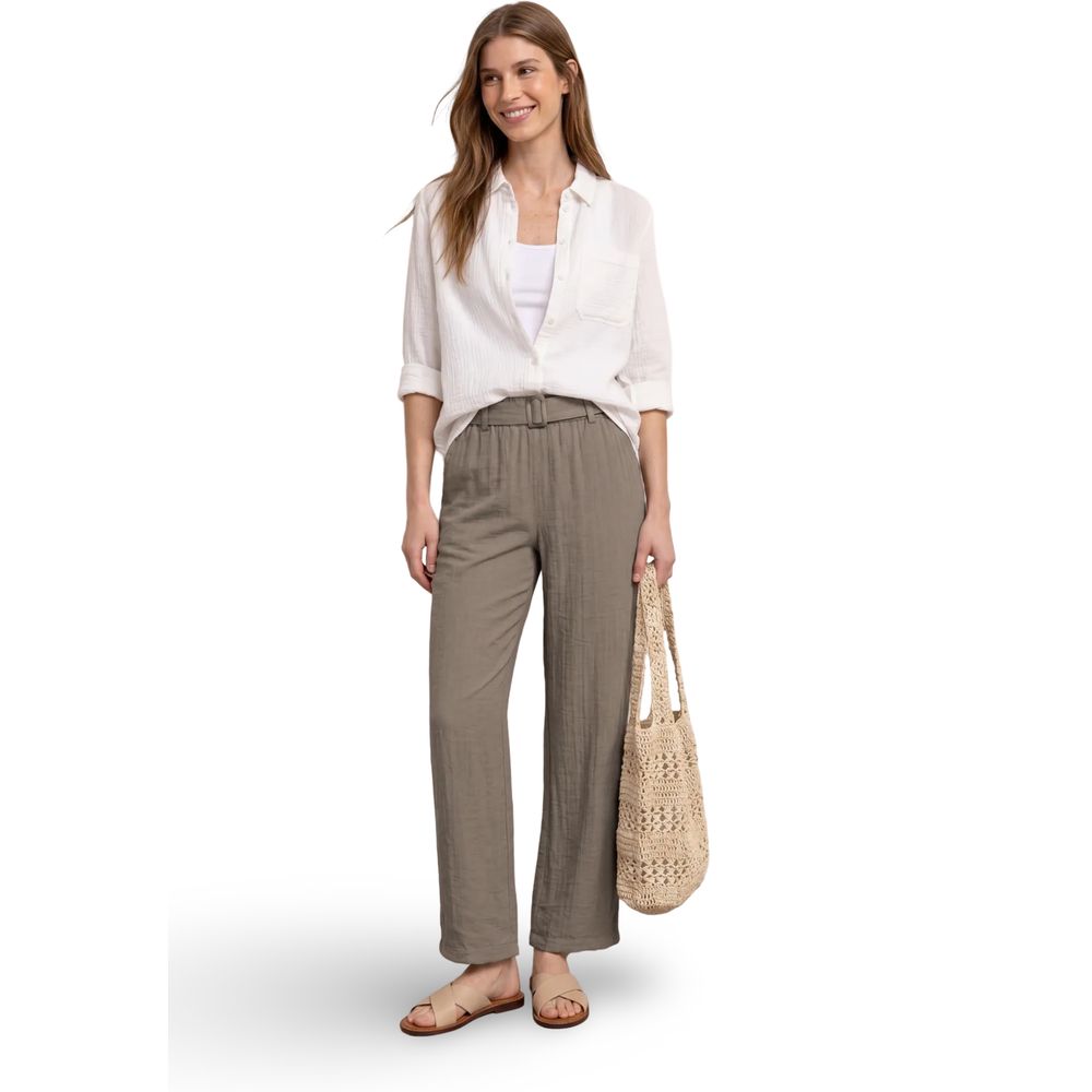 Street One Beige Viscose Casual Pants Street One