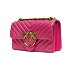 PINKO Pink Leather Love One Mini Shoulder Bag PINKO