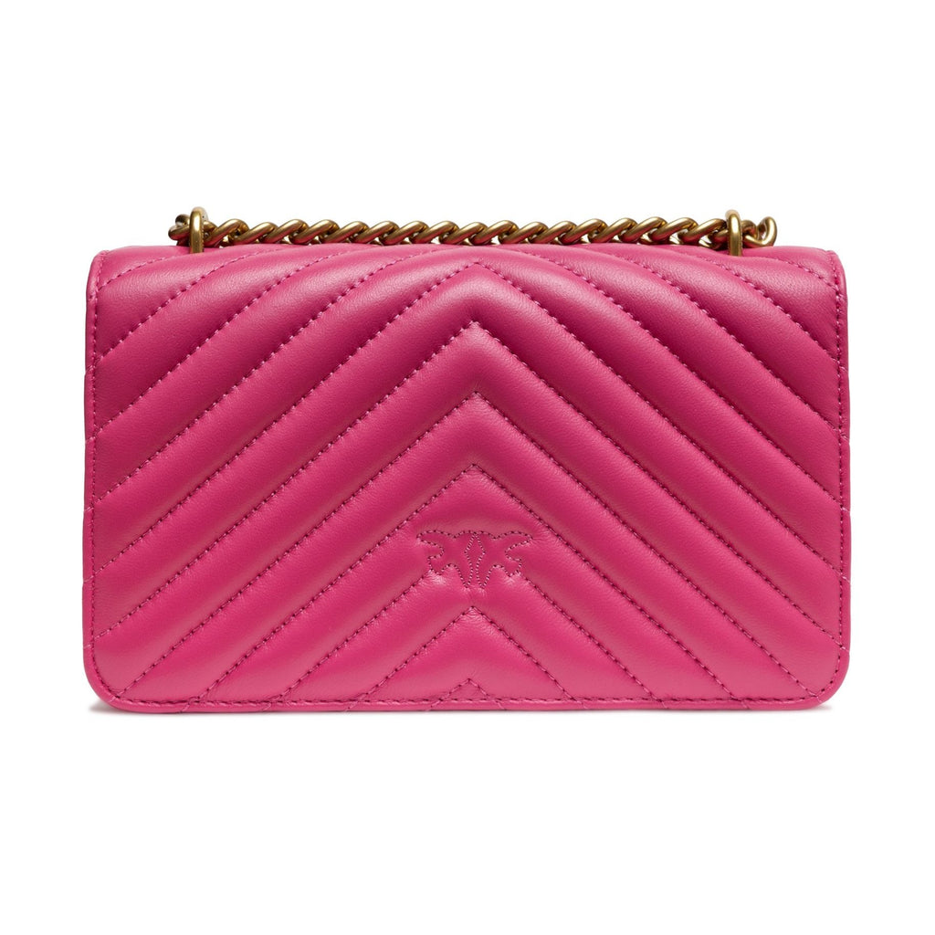 PINKO Pink Leather Love One Mini Shoulder Bag PINKO