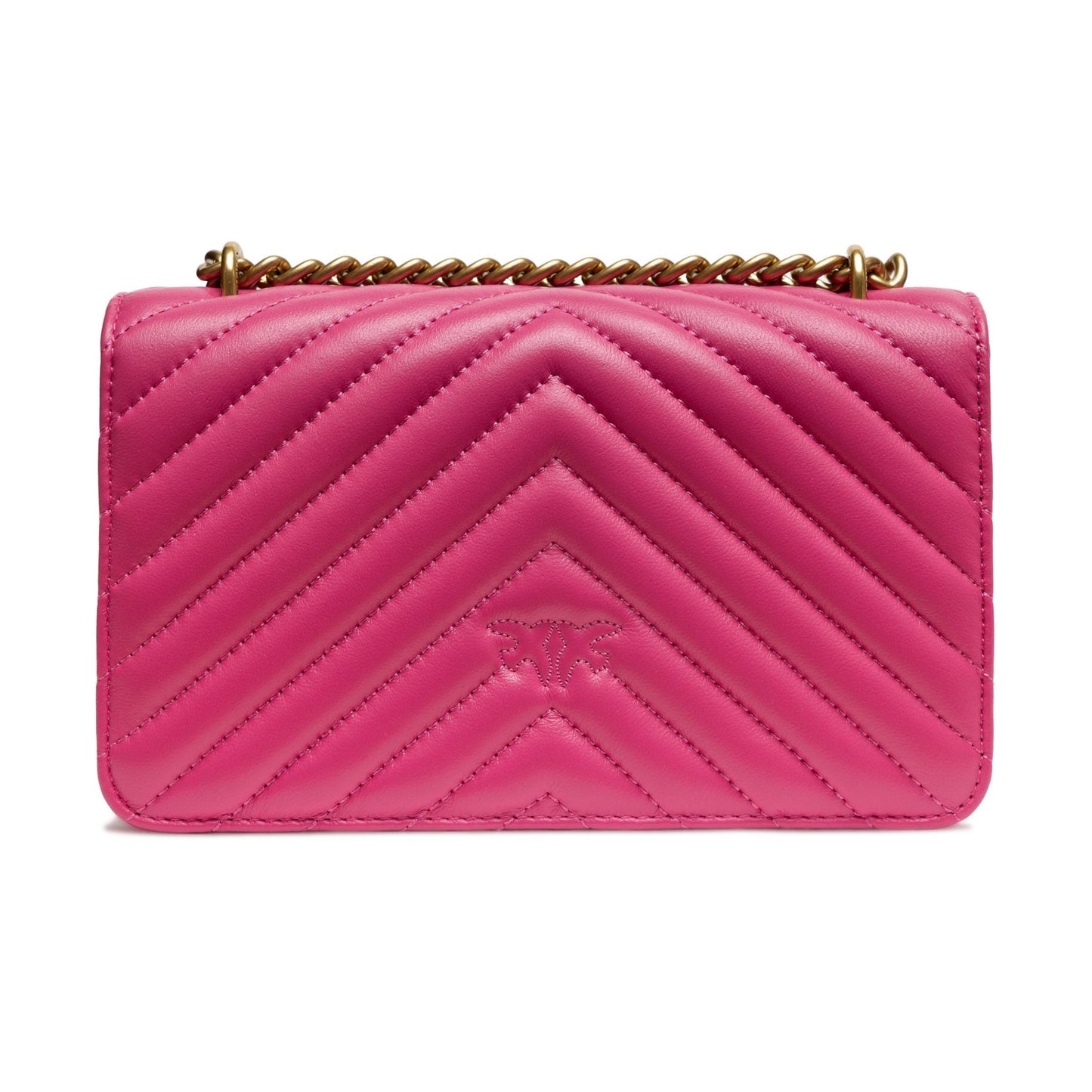 PINKO Pink Leather Love One Mini Shoulder Bag PINKO