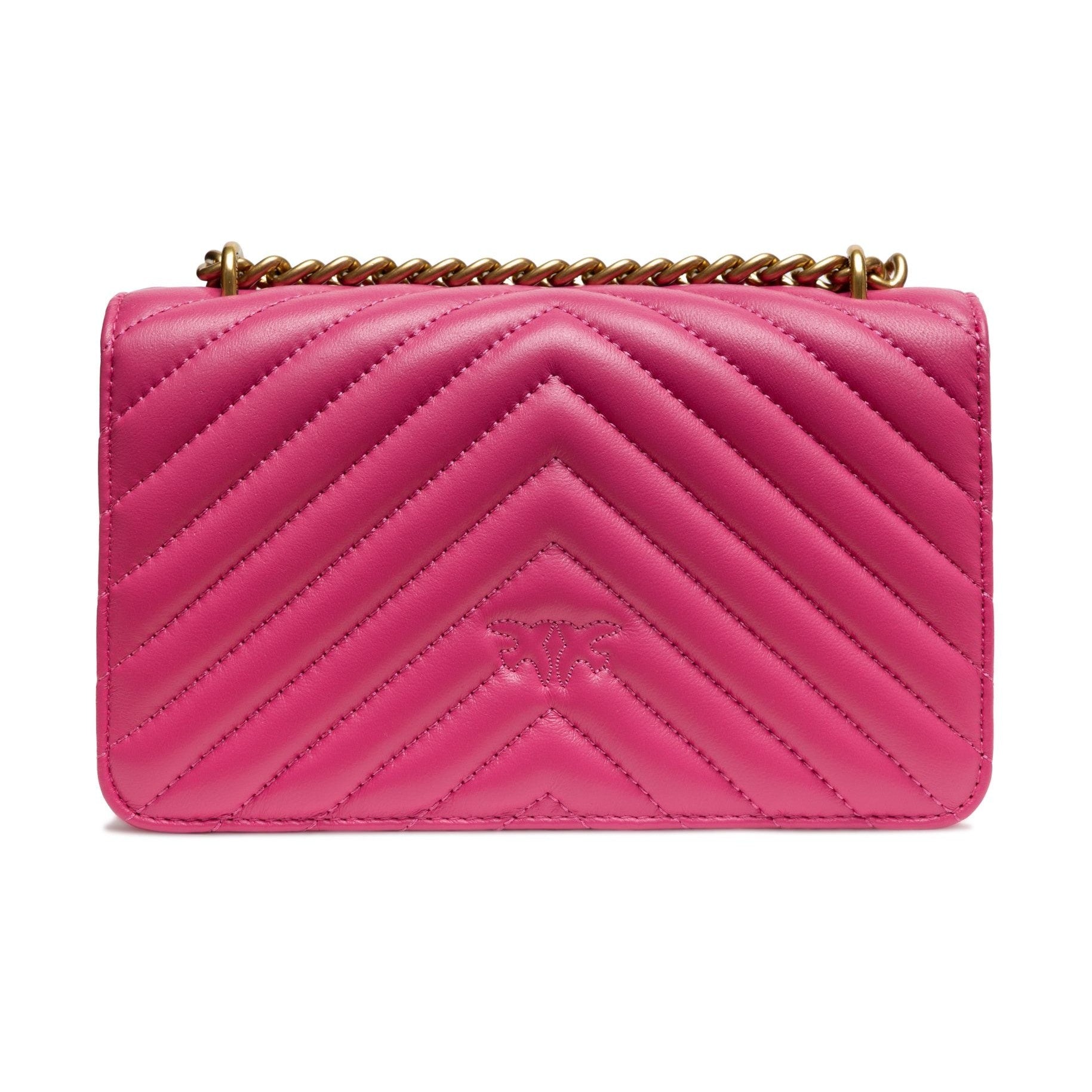 PINKO Pink Leather Love One Mini Shoulder Bag PINKO