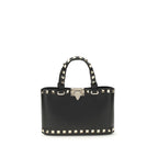 Valentino Garavani Black Calf Leather Bos Taurus Shoulder Bag