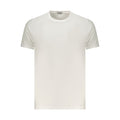 White cotton men's T-shirt by Coveri Moving, featuring a classic fit and smooth fabric texture.