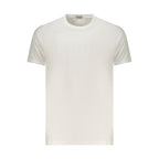 White cotton men's T-shirt by Coveri Moving, featuring a classic fit and smooth fabric texture.