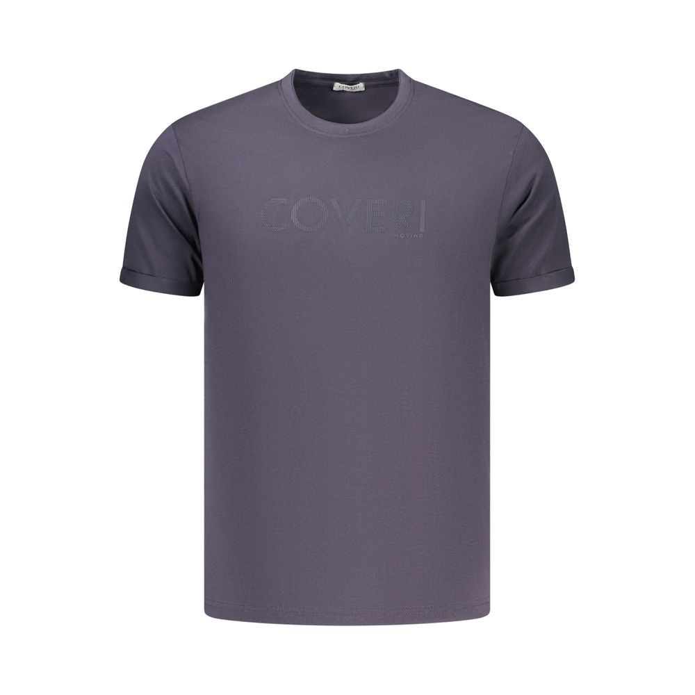 Coveri Moving Blue Cotton Men's T-Shirt Coveri Moving