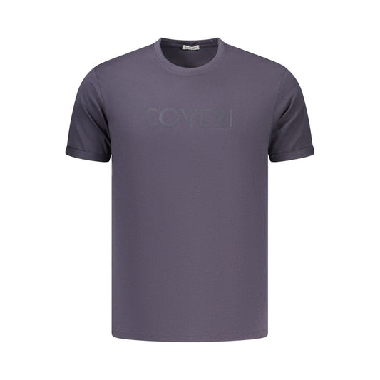 Coveri Moving Blue Cotton Men's T-Shirt Coveri Moving