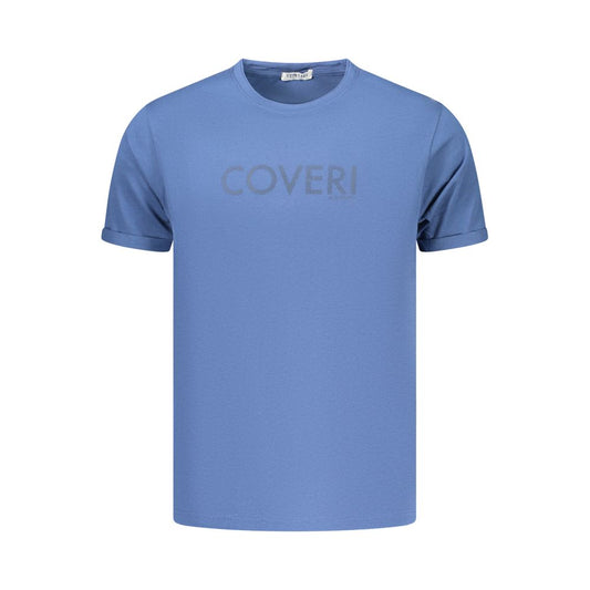 Coveri Moving Blue Cotton Men's T-Shirt Coveri Moving