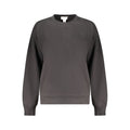Black cotton women's sweatshirt by Calvin Klein with a relaxed fit and minimalist design.