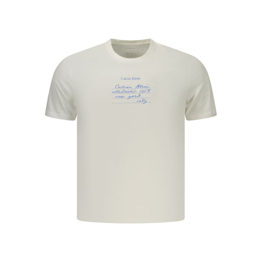 Calvin Klein White Cotton Men's T-Shirt Calvin Klein