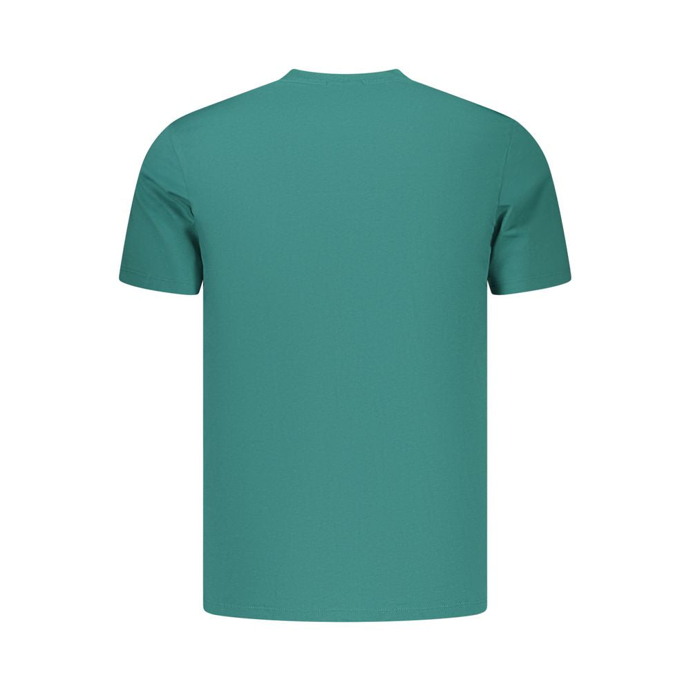 Green cotton men's T-shirt by Calvin Klein, featuring a classic crew neck and minimalist design.