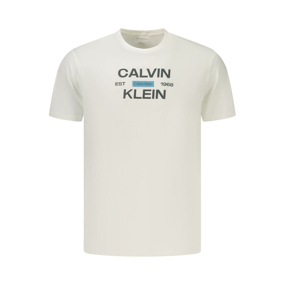 Calvin Klein White Cotton Men's T-Shirt Calvin Klein