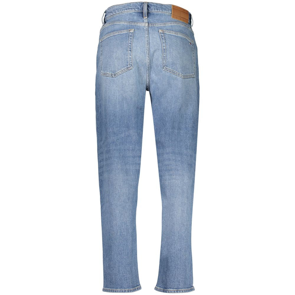 Tommy Hilfiger blue cotton women's jeans with classic five-pocket design and belt loops, casual fit, and branded detailing.