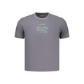 Calvin Klein gray cotton men's T-shirt displayed flat, showing the classic crew neck and soft fabric texture.