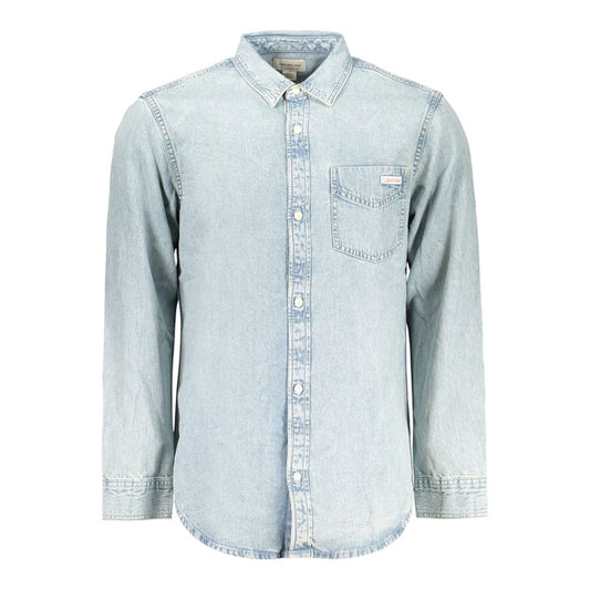 Calvin Klein Azzurro Cotton Mens Shirt Calvin Klein