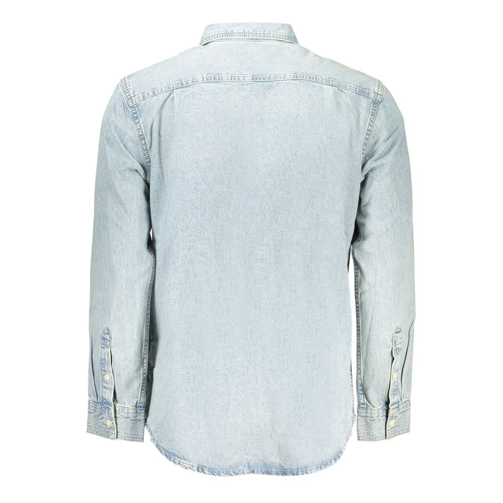 Calvin Klein Azzurro Cotton Mens Shirt Calvin Klein
