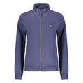 Blue cotton women's sweatshirt by Norway 1963 with a relaxed fit and minimalist design.
