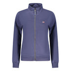 Blue cotton women's sweatshirt by Norway 1963 with a relaxed fit and minimalist design.