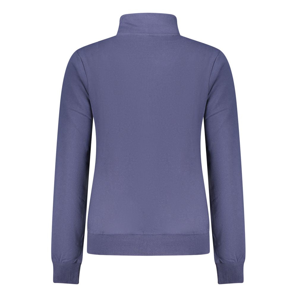 Blue cotton women's sweatshirt by Norway 1963 with a relaxed fit and minimalist design, featuring subtle branding.