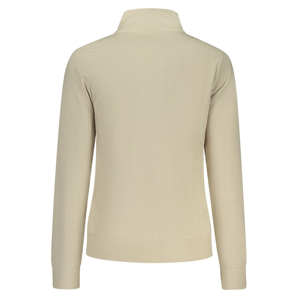 Norway 1963 beige cotton women's sweatshirt with a relaxed fit, featuring a crew neckline and long sleeves.
