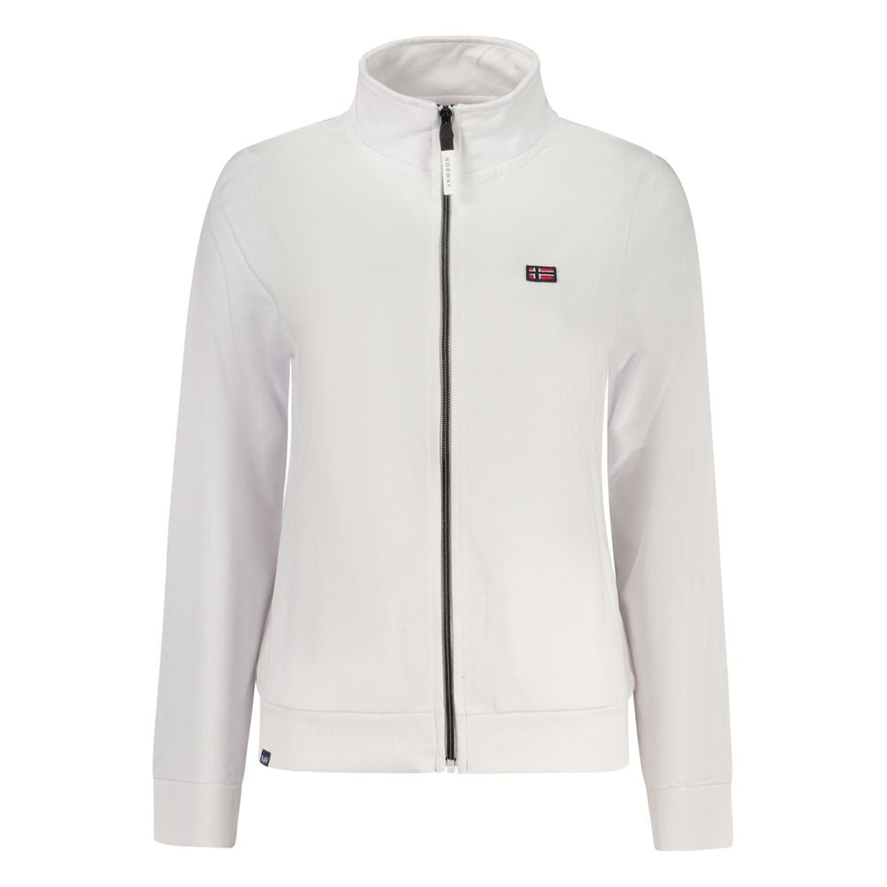 Norway 1963 white cotton women's sweatshirt with a relaxed fit and crew neckline, casual and comfortable for everyday wear.