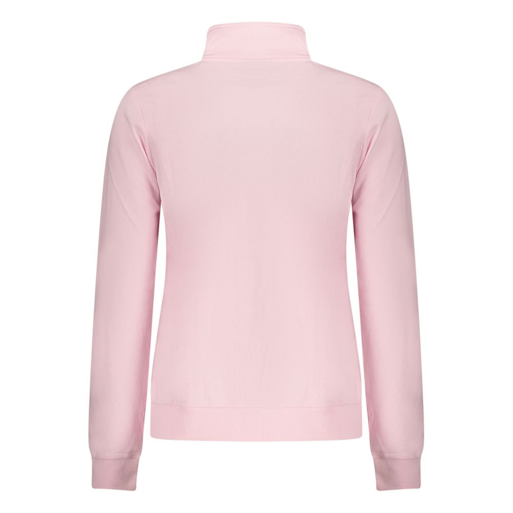 Pink cotton women's sweatshirt by Norway 1963 with a casual fit and soft fabric, featuring a simple neckline and long sleeves.