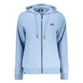 Norway 1963 Azzurro cotton women's hoodie with long sleeves and a relaxed fit, featuring a soft blue color and casual style.