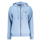 Norway 1963 Azzurro cotton women's hoodie with long sleeves and a relaxed fit, featuring a soft blue color and casual style.
