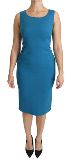 Dolce & Gabbana Blue Virgin Wool Casual Dress Dolce & Gabbana