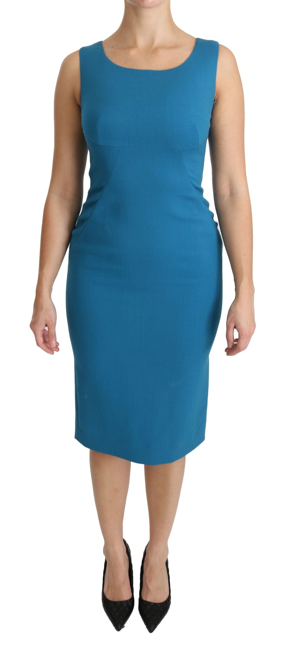 Dolce & Gabbana Blue Virgin Wool Casual Dress Dolce & Gabbana