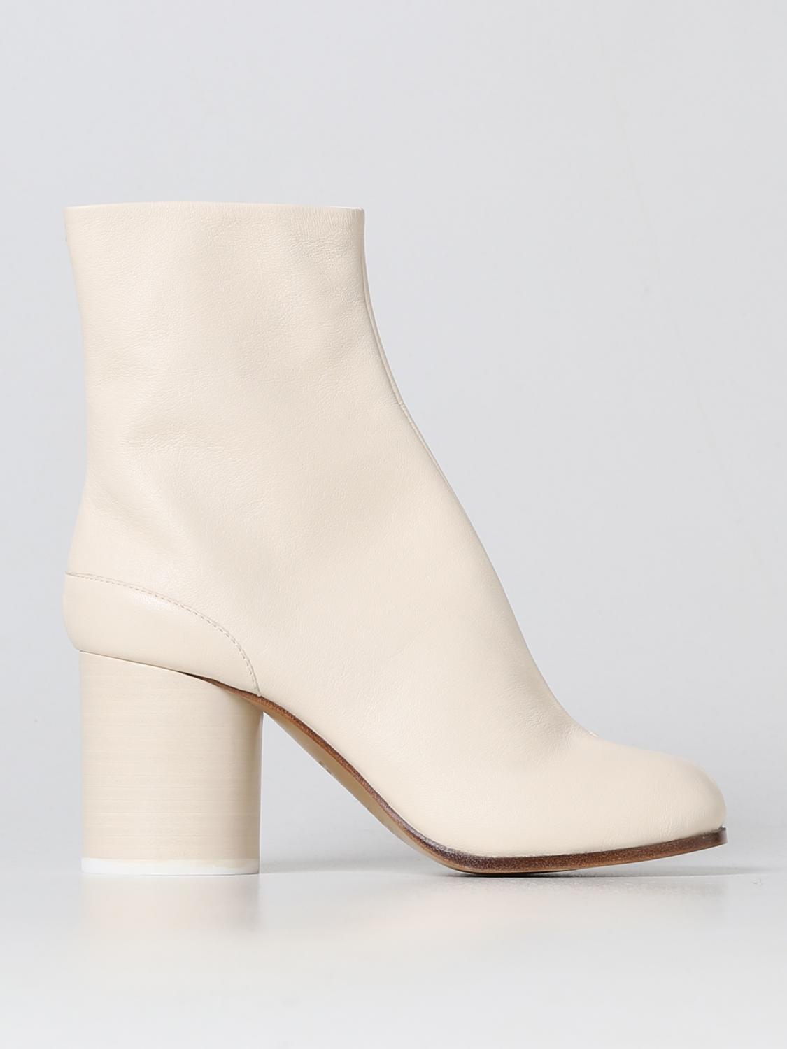Maison Margiela White Leather Ankle Boots Maison Margiela