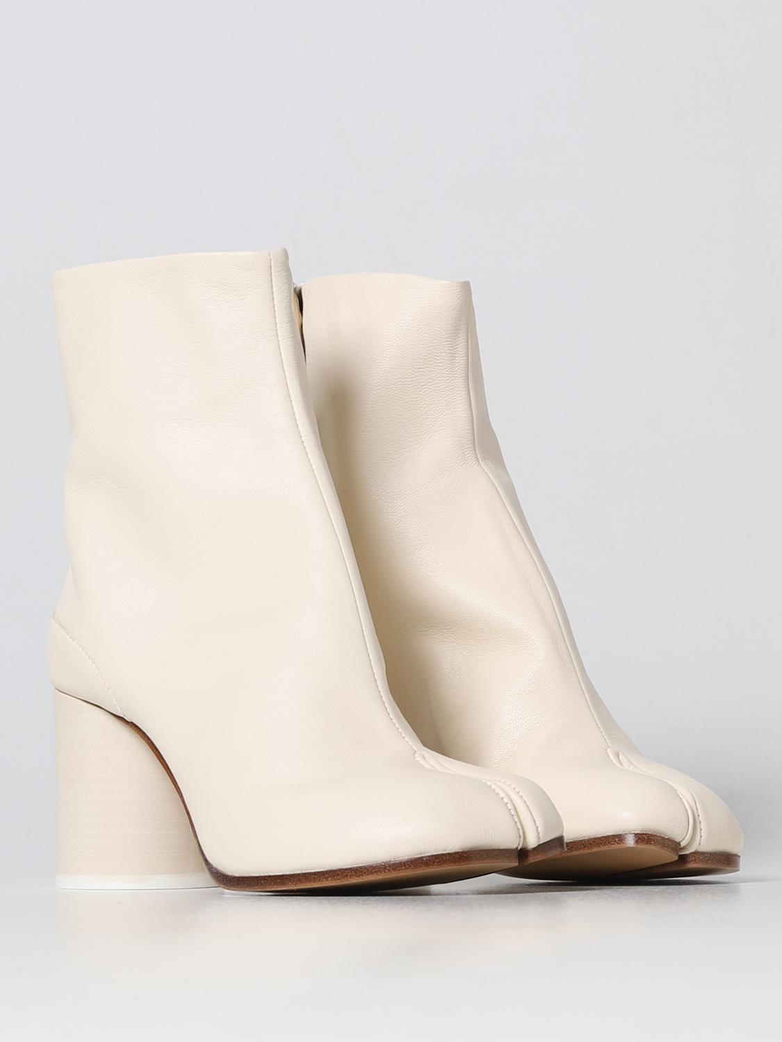 Maison Margiela White Leather Ankle Boots Maison Margiela