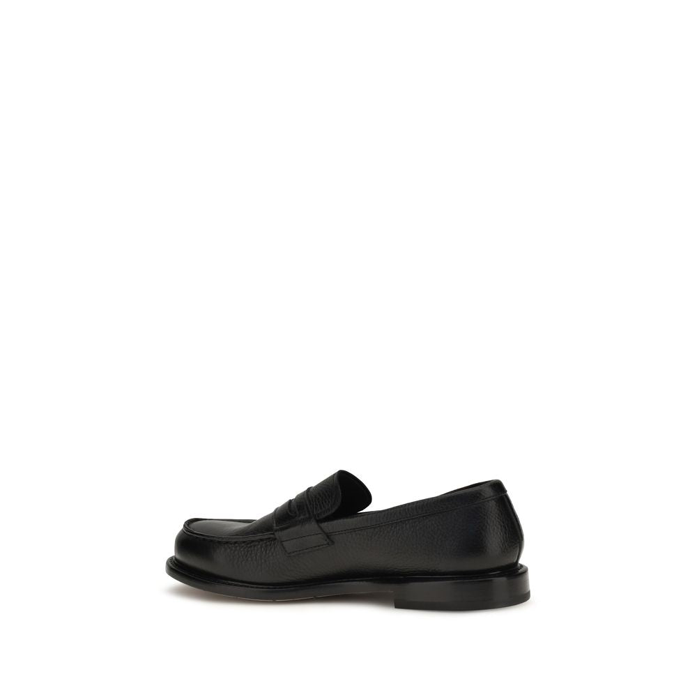 Premiata Black Calf Leather Bos Taurus Slip-On Loafers Premiata