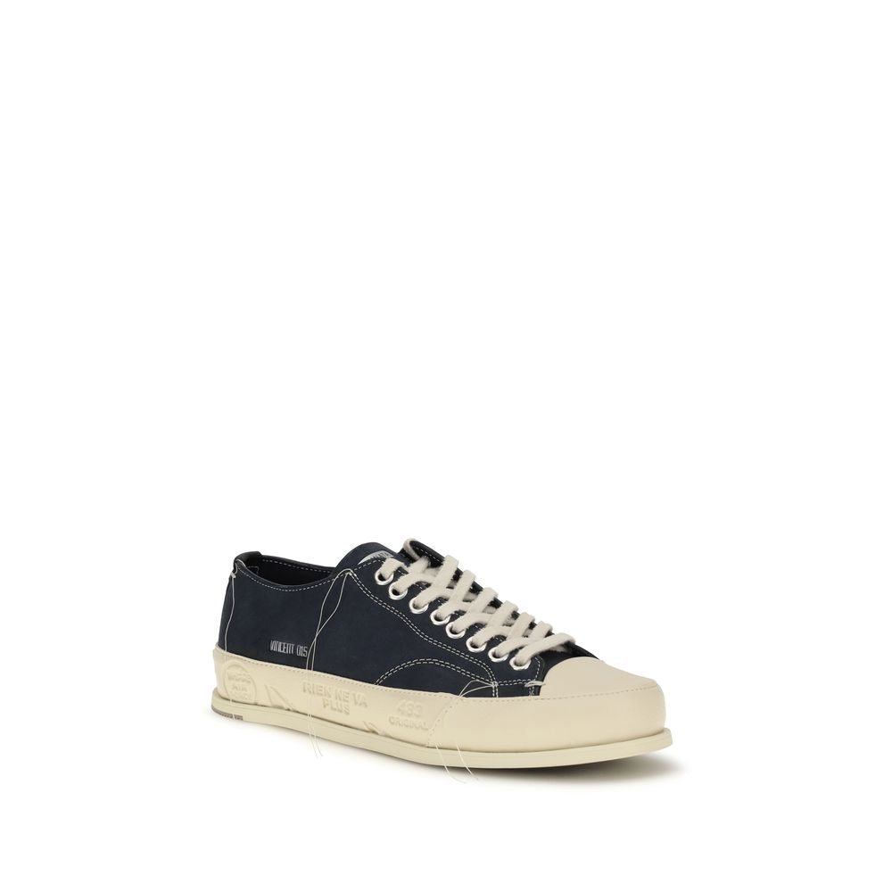 Premiata Blue Calf Leather Bos Taurus Low Top Sneakers Premiata