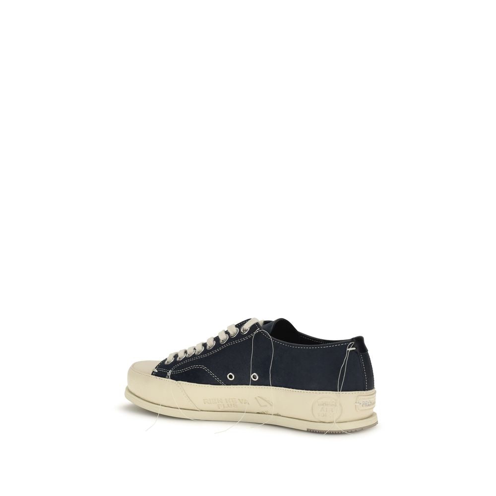 Premiata Blue Calf Leather Bos Taurus Low Top Sneakers Premiata