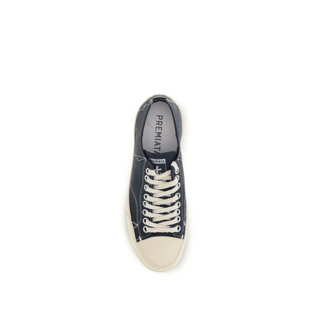 Premiata Blue Calf Leather Bos Taurus Low Top Sneakers Premiata