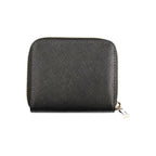 Guess Jeans Nero black polyurethane women's wallet with multiple card slots and a sleek, minimalist design.