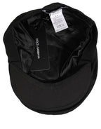 Dolce & Gabbana Men Black Cotton Stretch Newsboy Cloth Capello Hat