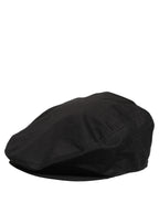 Dolce & Gabbana Men Black Cotton Stretch Newsboy Cloth Capello Hat