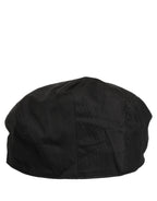 Dolce & Gabbana Men Black Cotton Stretch Newsboy Cloth Capello Hat
