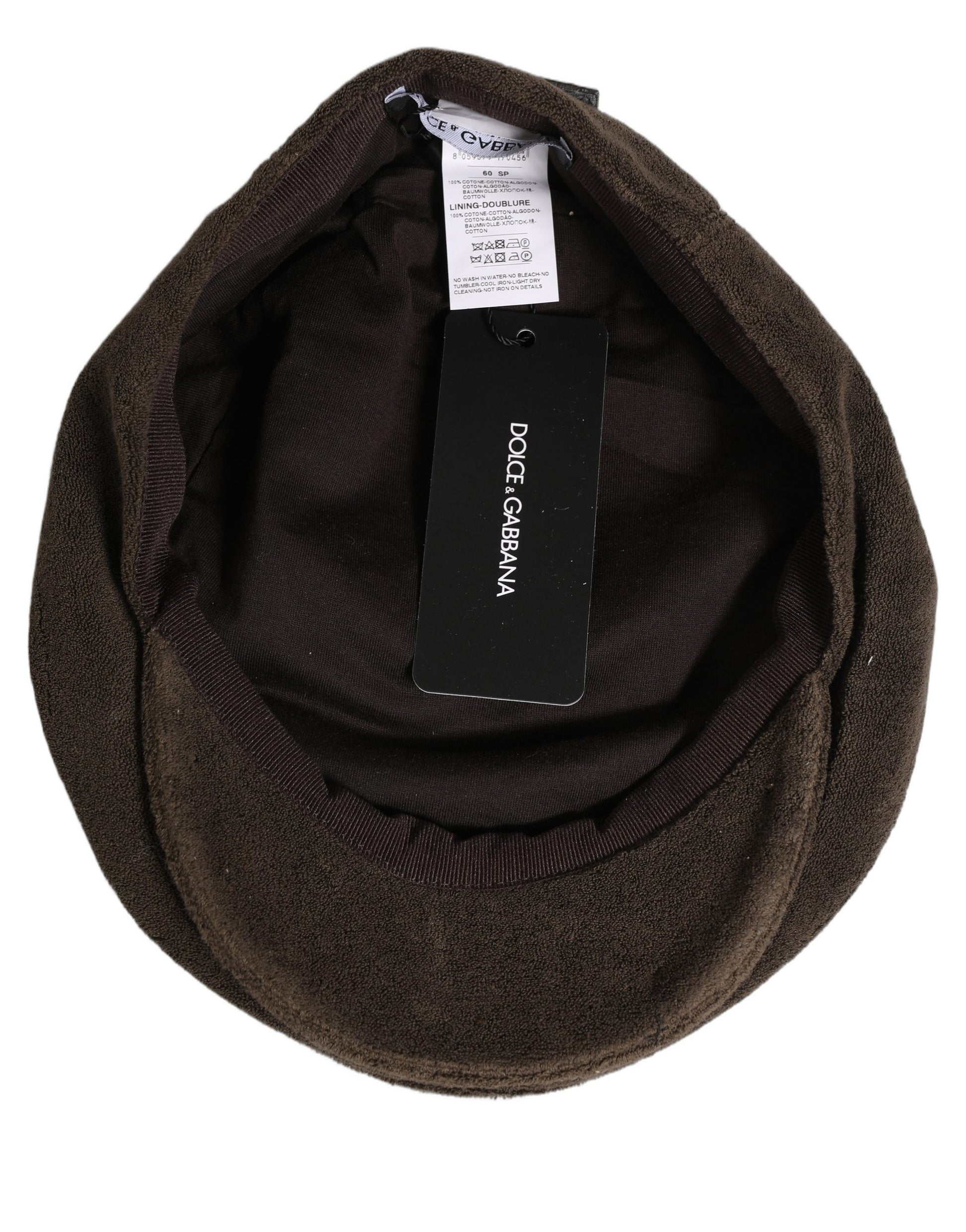Dolce & Gabbana Men Brown Cotton Newsboy Cloth Capello Hat