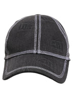 Dolce & Gabbana men's black cotton 6-panel baseball cap, stylish and casual hat with branded detailing.